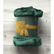 Koc Z Mikrofibry Gładki 160x200cm Zieleń Butelkowa