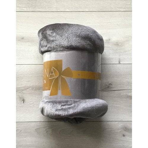 Koc Z Mikrofibry Gładki 160x200cm Szary