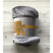 Koc Z Mikrofibry Gładki 160x200cm Szary