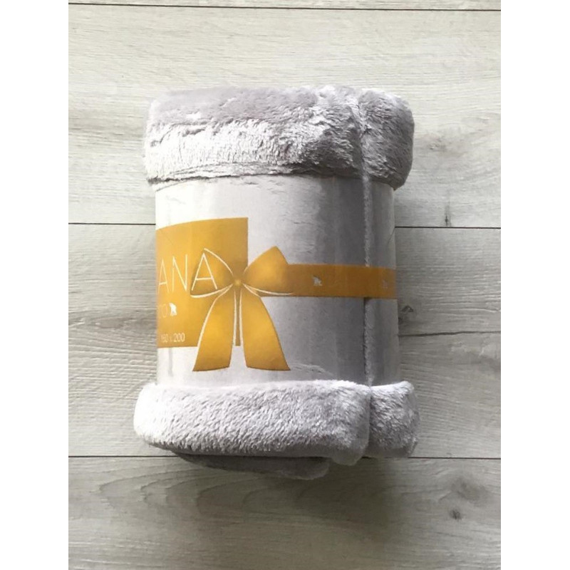 Koc Z Mikrofibry Gładki 160x200cm Jasny Szary