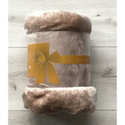 Koc Z Mikrofibry Gładki 220x200cm Beżowy