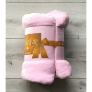 Koc Z Mikrofibry Gładki 220x200cm Jasny Róż