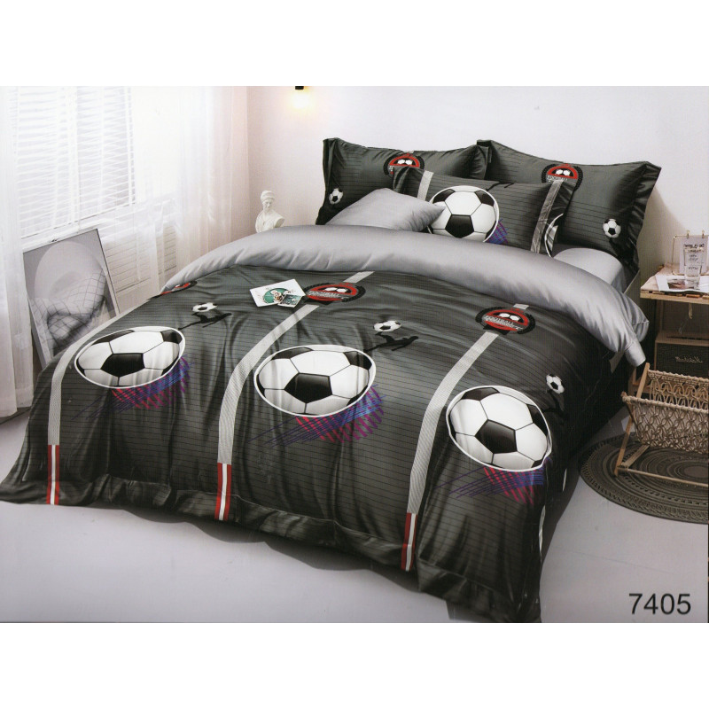 Pościel 3D Satyna Bawełniana 160/200 4cz Piłka