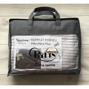 Pościel Gruba Z Mikrofibry Miś 220x200cm 4cz Pasy Jasno Szare