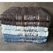 Komplet 6szt Ręczników Frotte Bawełna 100% Złoty Haft