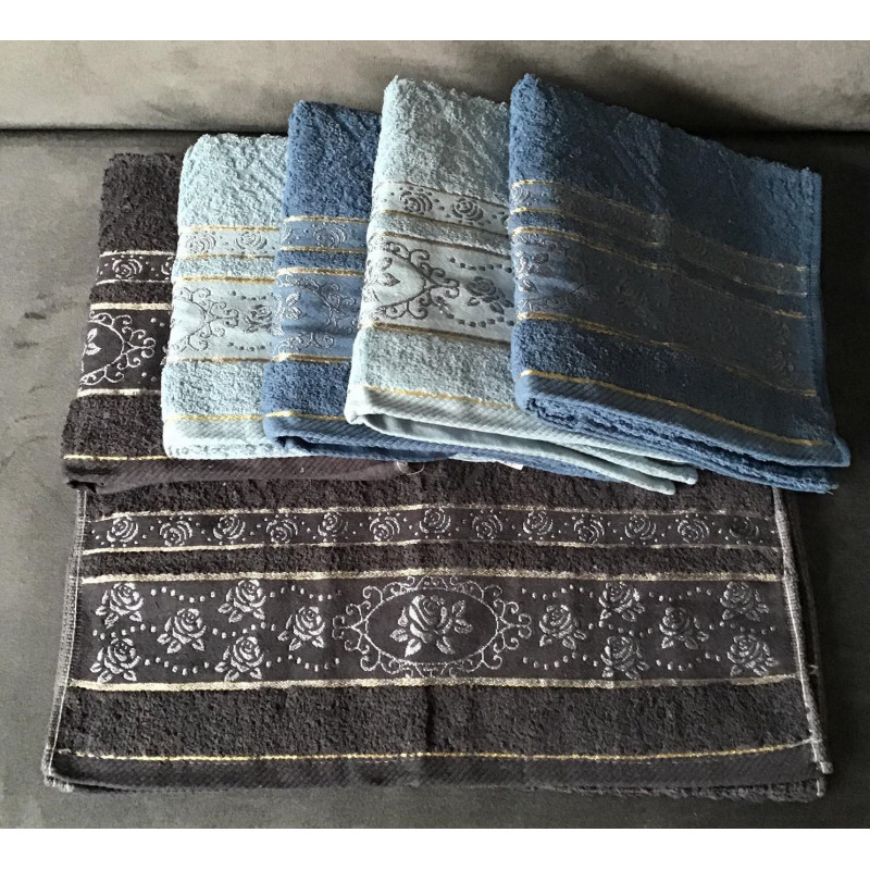 Komplet 6szt Ręczników Frotte Bawełna 100% Złoty Haft