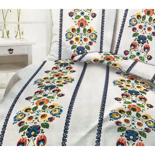 Komplet Pościeli Z Kory 100% Bawełna 160x200cm Folk