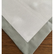 Bieżniki /Serwety Białe Ze Srebrną Nitką Z Szarą Lamówką