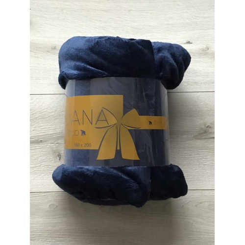 Koc Z Mikrofibry Gładki 160x200cm Granatowy