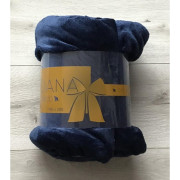 Koc Z Mikrofibry Gładki 160x200cm Granatowy