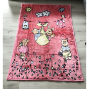 Kocyk Dziecięcy Gruby Akrylowy 100x140 Misie Na Różowym