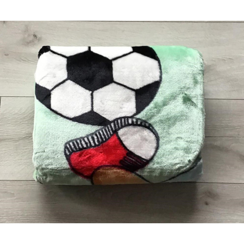 Kocyk Dziecięcy Gruby Akrylowy 100x140 Miś Na Zielonym