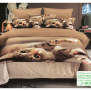 Pościel 3D Satyna Bawełniana 140/200 2cz Kot