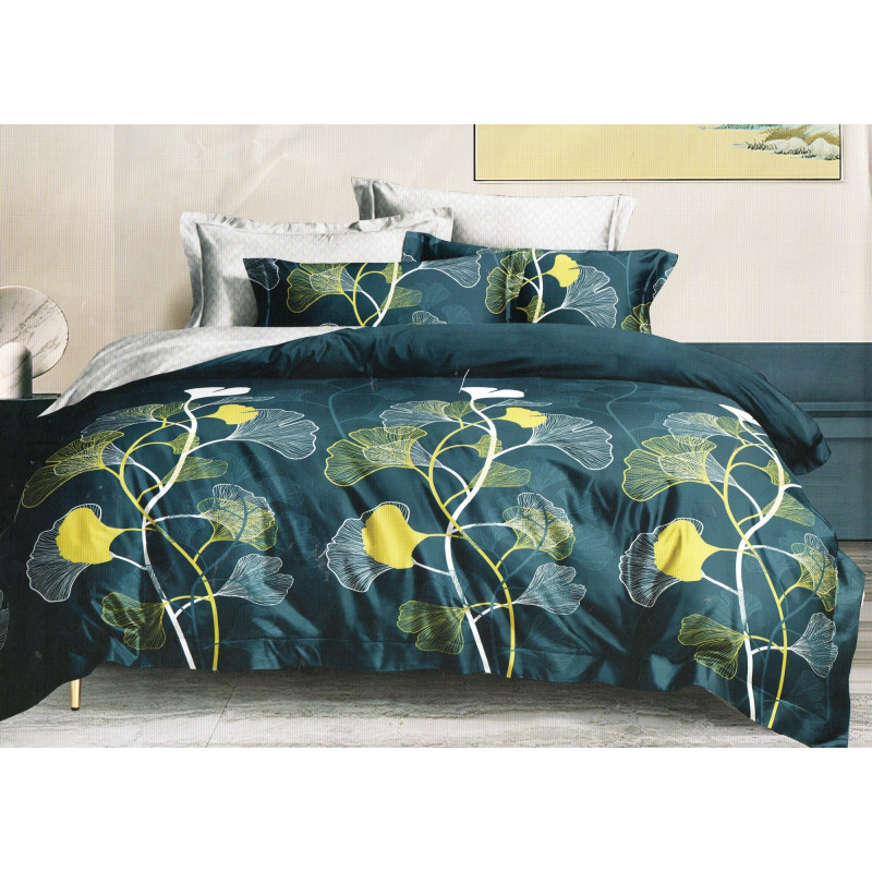 Pościel 3D Satyna Bawełniana 160/200 3cz Liście