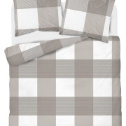 Pościel Flanela 220x200 100% Bawełna Detexpol 4944B Krata Beżowa