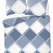 Pościel Flanela 220x200 100% Bawełna Detexpol 4955AB Niebieska Szachow...