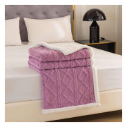 Koc Dwustronny Tłoczony/Baranek Mikrofibra 160x200 Jasny Fiolet