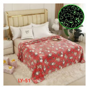 Koc Świecący Mikrofibra 150x200 Świąteczny Czerwony Bałwanki