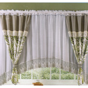 Firana Gotowa 400cmx160cm Zestaw Z Zasłonkami Liście Monster