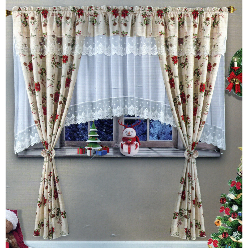 Firana Świąteczna Gotowa 400cmx250 cm Boże Narodzenie
