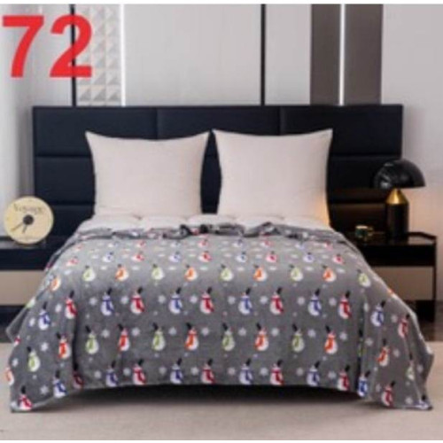 Koc Świąteczny Mikrofibra Cotton World 160x200cm Bałwanki Szary