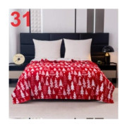 Koc Świąteczny Mikrofibra Cotton World 220x200 Choinki Czerwony