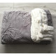 Koc Dwustronny Alpaka Sherpa 200x230cm Jasny Szary Motyle