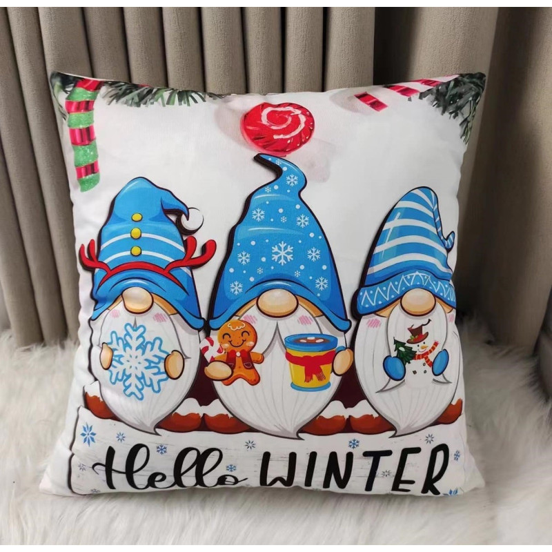 Poszewka Welurowa Świąteczna 40x40cm Kpl 2 szt Skrzaty