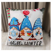 Poszewka Welurowa Świąteczna 40x40cm Kpl 2 szt Skrzaty