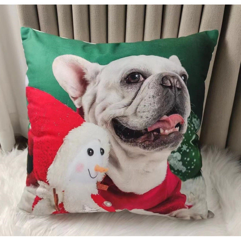Poszewka Welurowa Świąteczna 40x40cm Kpl 2 szt Pies