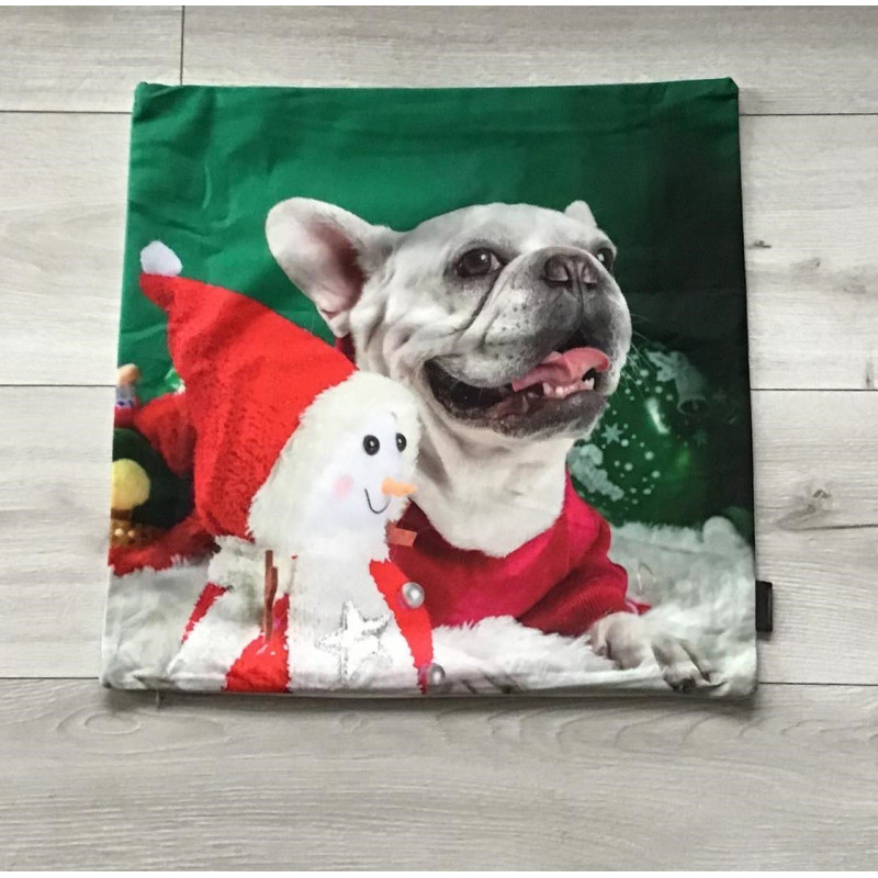 Poszewka Welurowa Świąteczna 40x40cm Kpl 2 szt Pies
