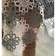 Obrus Z Gipiury Biało Szary Cały Koronkowy