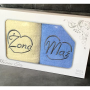 Komplet 2szt Ręczników 70x140 Bawełna Z Haftem Żona/Mąż