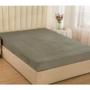 Prześcieradło Z Gumką 220x200cm Z Grubej Mikrofibry Kocykowej Ciemny S..