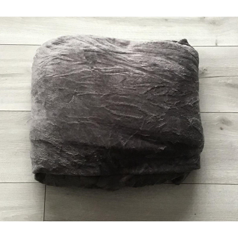 Prześcieradło Z Gumką 220x200cm Z Grubej Mikrofibry Kocykowej Ciemny S..