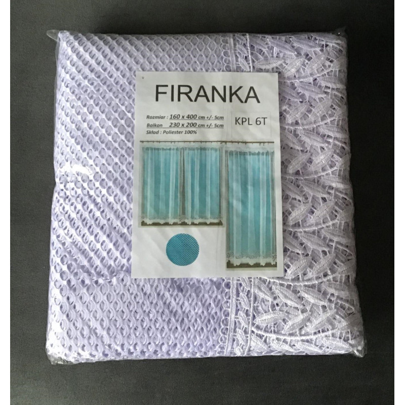 Komplet Firan Balkonowych 400cm X 160cm I 200cm X 230cm Białe Z Gipiur...