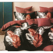 Pościel 3D Satyna Bawełniana 220/200 4cz Pióra