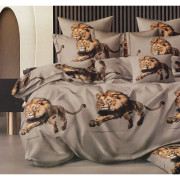 Pościel 3D Satyna Bawełniana 160/200 4cz Lwy