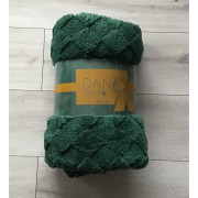 Koc Z Mikrofibry Tłoczony Romby 220x200cm Zielony Butelkowy