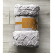 Koc Z Mikrofibry Tłoczony Romby 220x200cm Jasny Szary