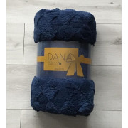 Koc Z Mikrofibry Tłoczony Romby 220x200cm Granatowy