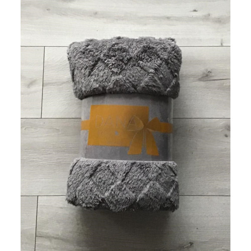 Koc Z Mikrofibry Tłoczony Romby 220x200cm Szary