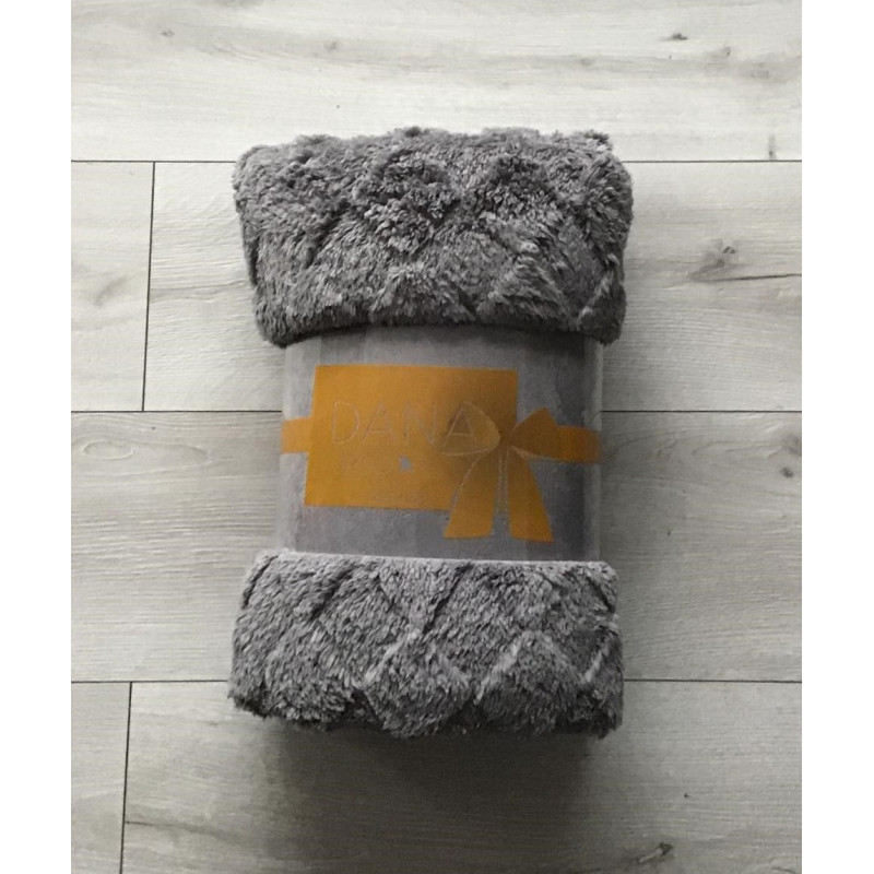 Koc Z Mikrofibry Tłoczony Romby 220x200cm Szary