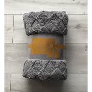 Koc Z Mikrofibry Tłoczony Romby 220x200cm Szary