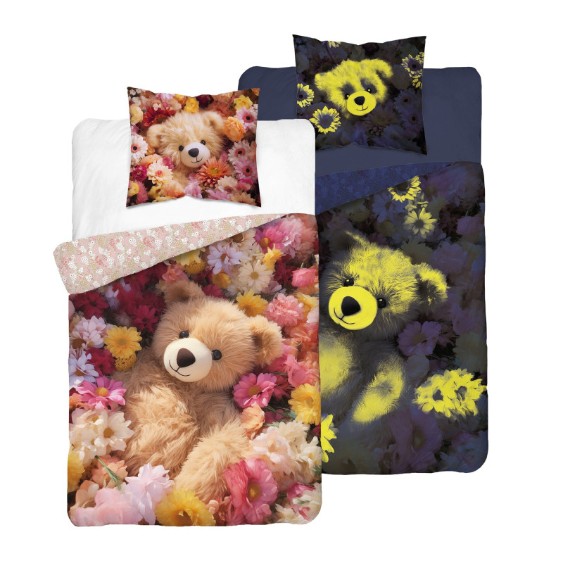 Pościel Fluorescencyjna 100% Bawełna 140x200cm 2cz Miś