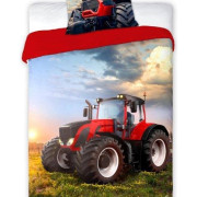 Pościel Dziecięca/Młodzieżowa 100% Bawełna 140x200 Traktor Czerwony