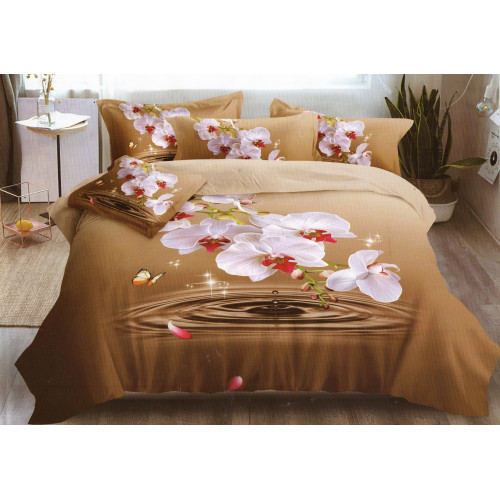 Pościel 3D Satyna Bawełniana 220/200 4cz Storczyk