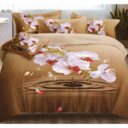 Pościel 3D Satyna Bawełniana 220/200 4cz Storczyk