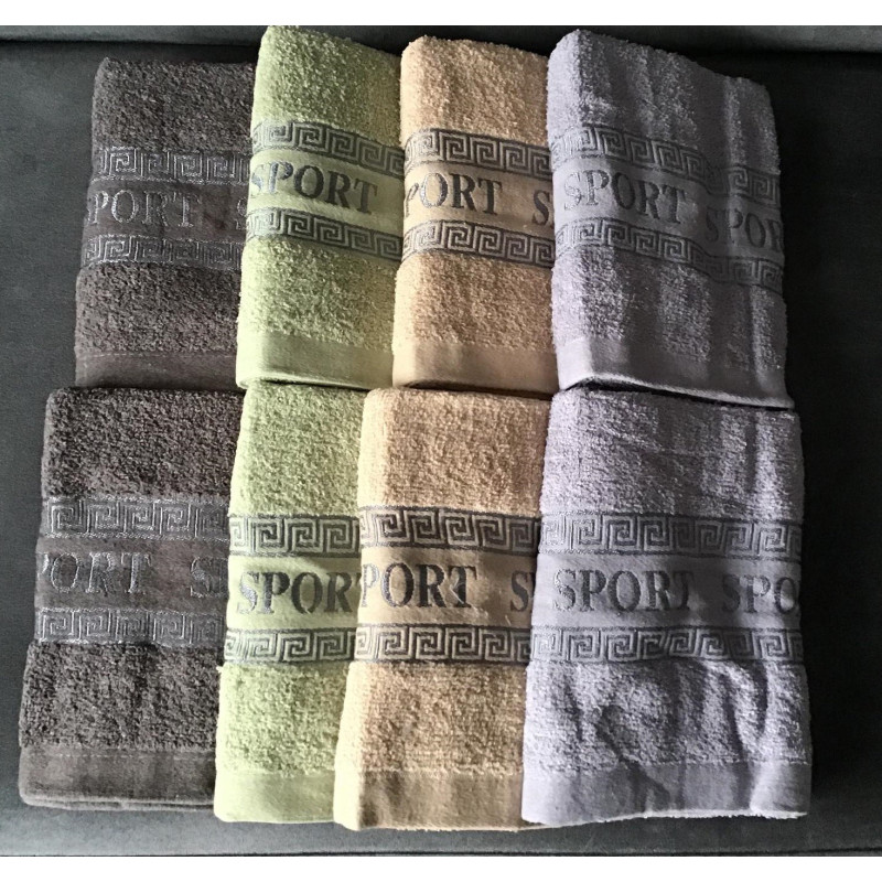 Komplet 8szt Ręczników Frotte Bawełna 100% Haft Sport