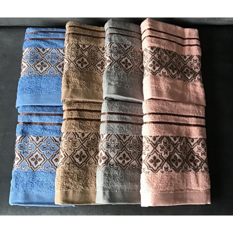 Komplet 8szt Ręczników Frotte Bawełna 100% Haft